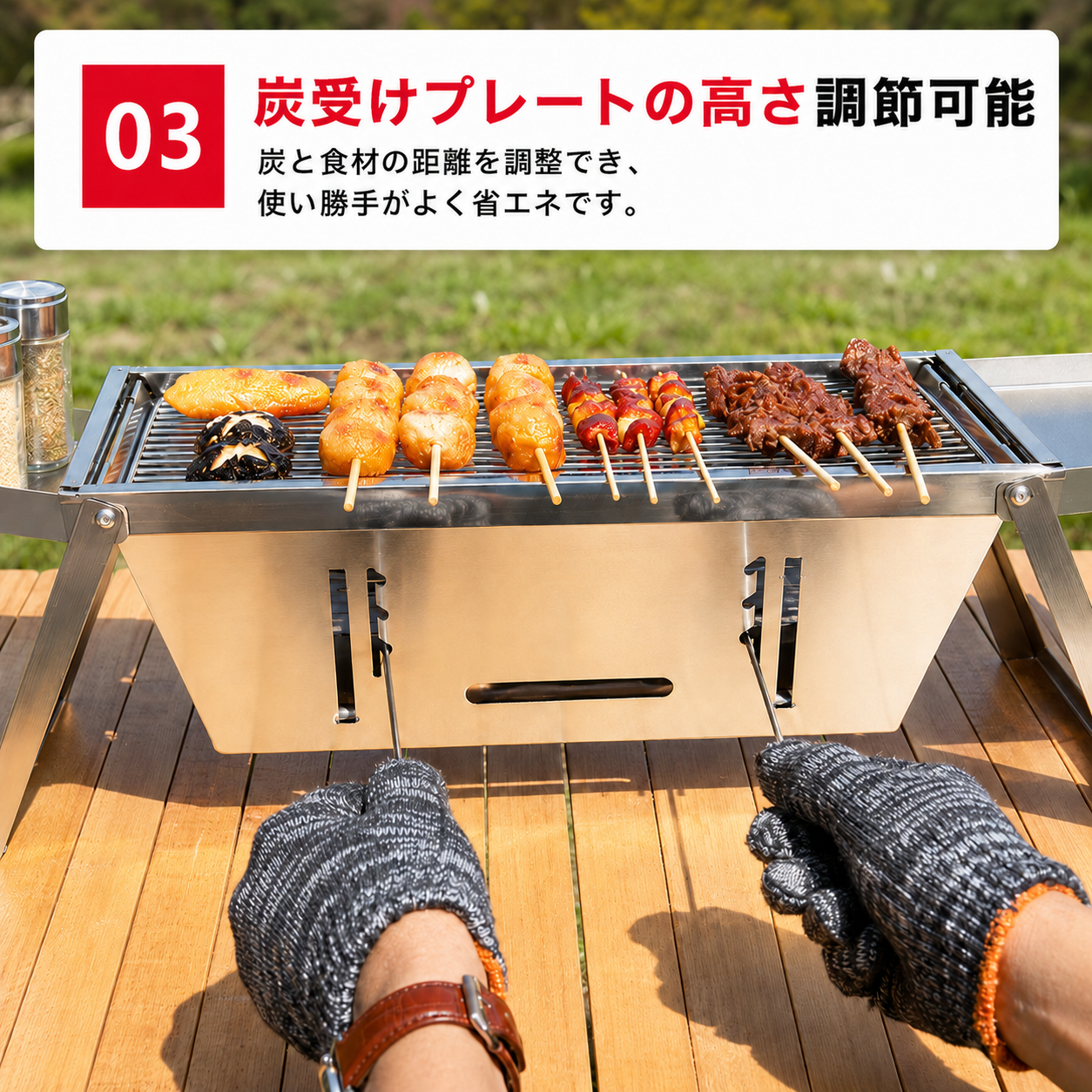 折りたたみ式ステンレスBBQグリル｜5秒展開・収納バッグ付き